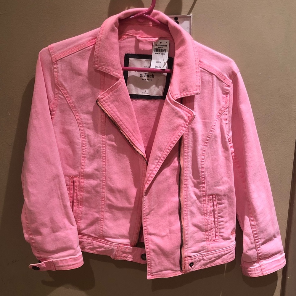 pink denim jacket